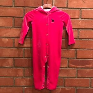Juicy Couture Pink Velour Hooded Romper